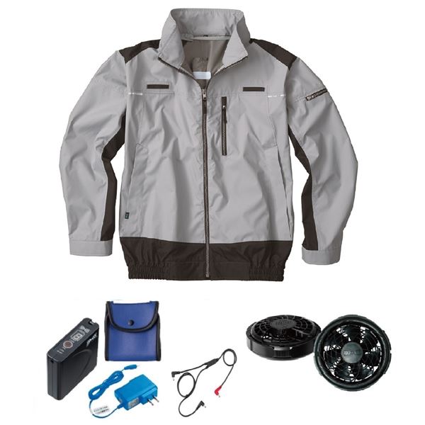 KU92110 空調服 ポリ製 遮熱フルハーネス仕様 FAN2300B/LISUPER1 銀 5L