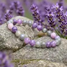 天然ラブラドライトビーズブレスレット男性女性ヒーリングクリスタルジュエリー弾性ストレッチ宝石ミニマリストレピドライトアクセントギフト