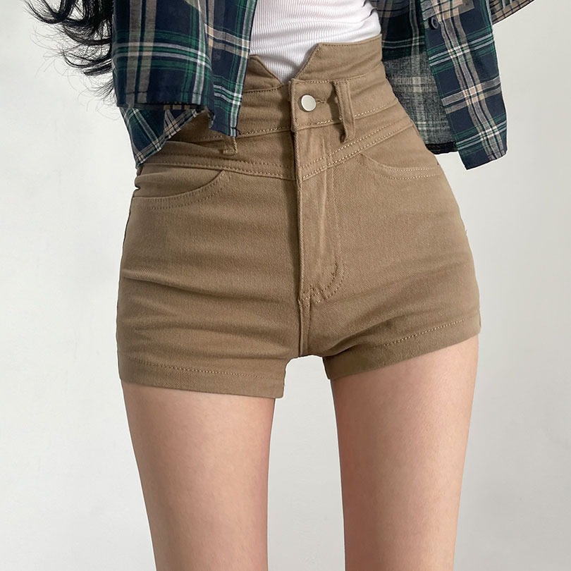 韓国の女性ファッション / +3cmハイウエストスパンショートパンツ pt1263