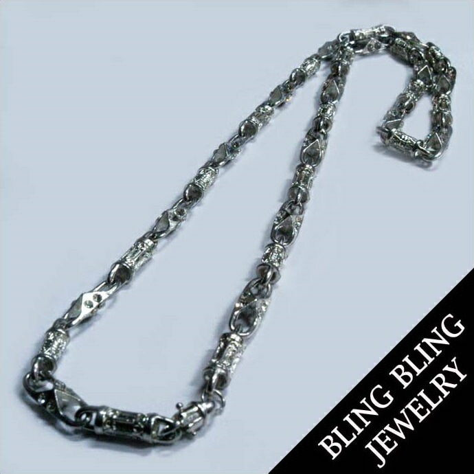セール HIPHOPジュエリー メンズ ネックレス ジルコニア 入り シルバー 925 プレーティング チェーン ストリート スタイル ヒップホップ アクセサリー ブリンブリン ジュエリー HIP