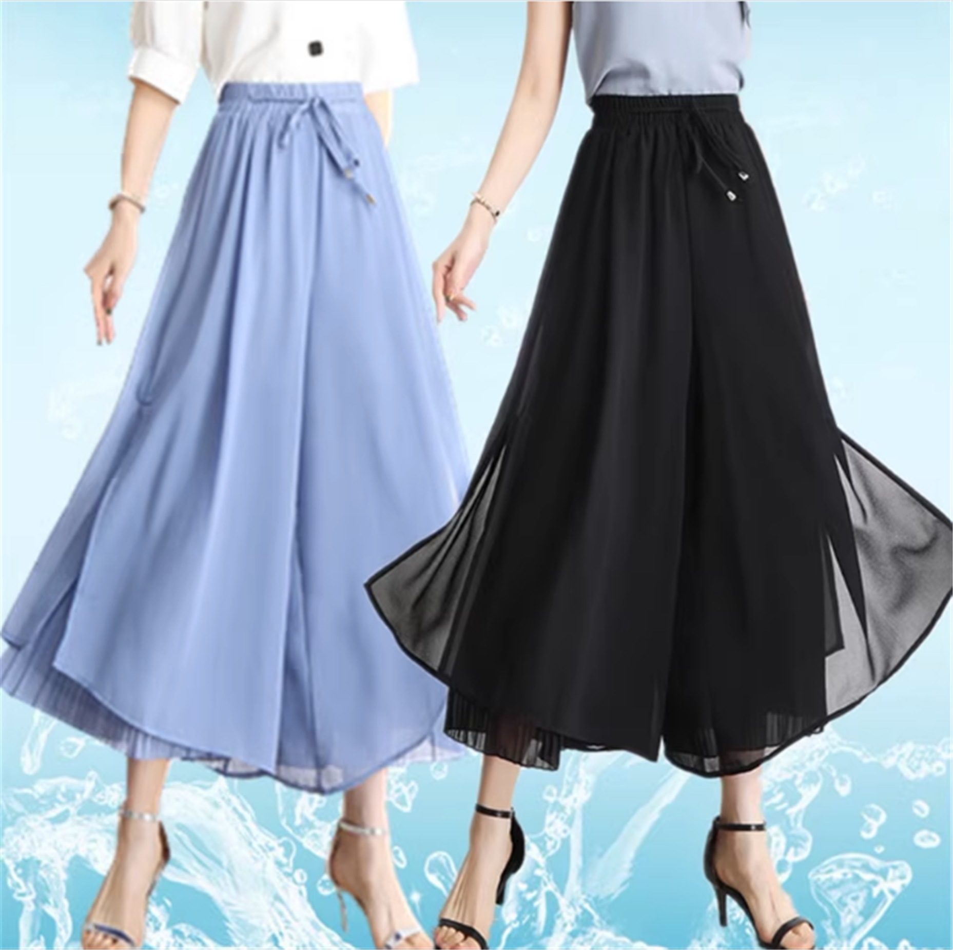 ボトムス パンツ ワイドパンツ ハイウエスト ドレープ プリーツ 大人可愛い カジュアル おしゃれ こなれ感 存在感 無地 春 夏 10代 20代 30代 40代 レディース 学生 通学 デート