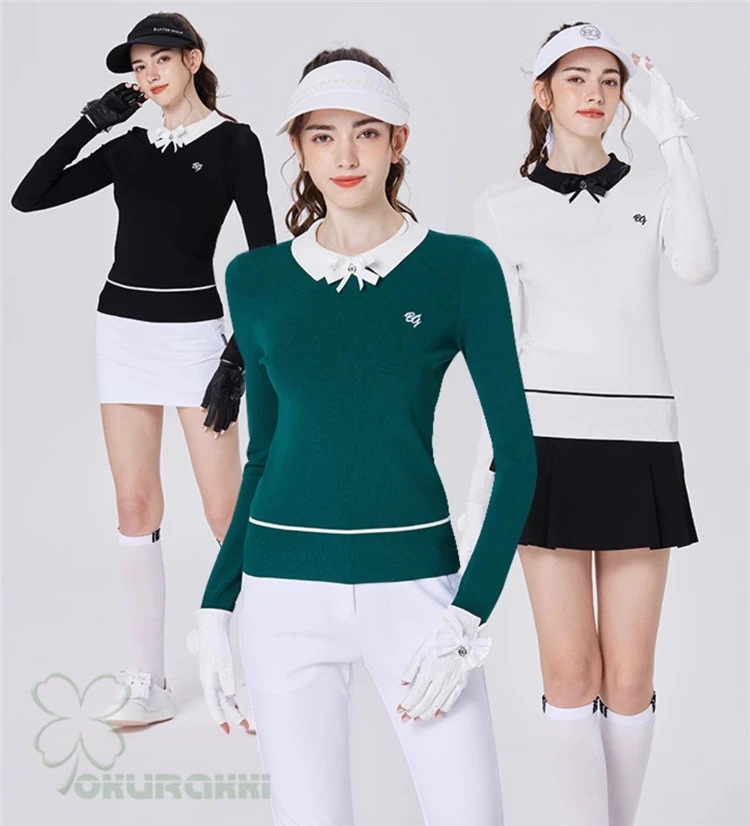 ゴルフ GOLF ウールセーター 秋 冬 レディース コート ゴルフウェア ニットセーター 防寒 暖かい プレゼント ギフト2410nvster18