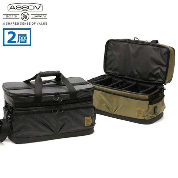 コンテナ NYLON POLYCARBONATE SERIES 2ROOM CONTAINER 収納 仕切り 防水 2段式 キャンプ バッグ ショルダー付き 152213