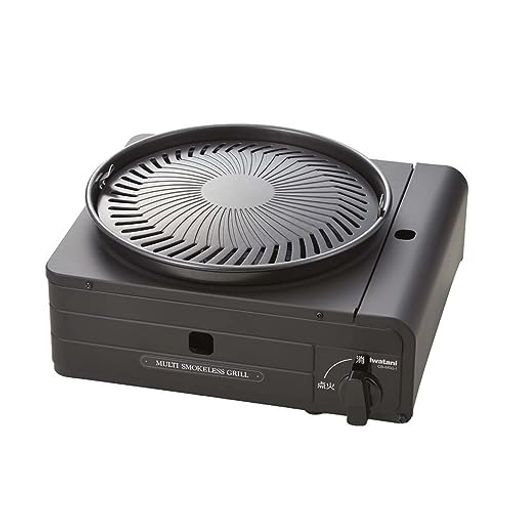 イワタニ カセットコンロ カセットフー マルチスモークレスグリル ブラック CB-MSG-1 日本製