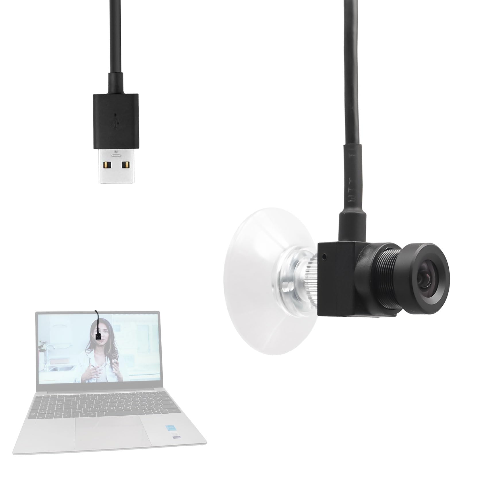 WEBカメラ ウェブカメラ HD1080P 80広角目線が合う 小型 中央画面に固定された吸盤付き 200万画素 パソコンカメラ skypeZoom会議用PCカメラ 内蔵マイク