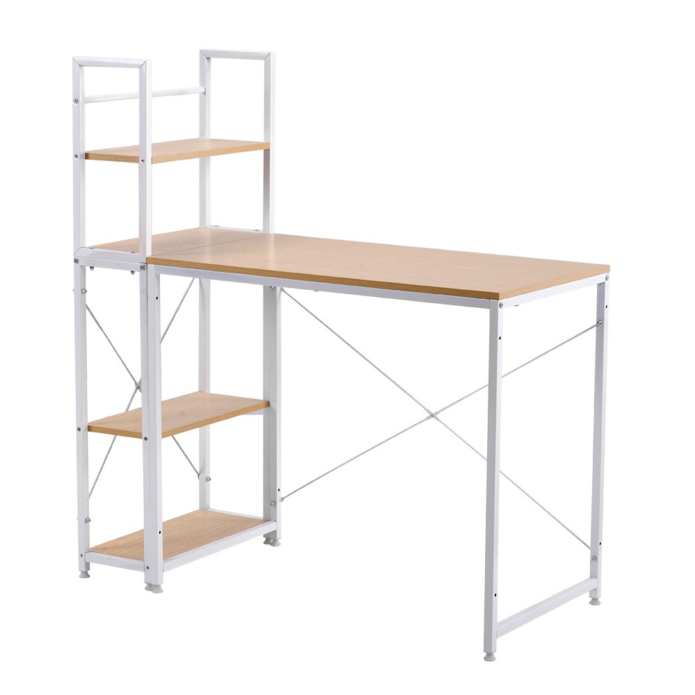 【迅速な出荷/1154】【WF301556CAAオフィスチェア+パソコンデスク セット】【ナチュラル】パソコンデスク ラック付き デスク ワークデスク 木製 学習デスク