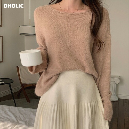 ニットプリーツヘムミニスカート