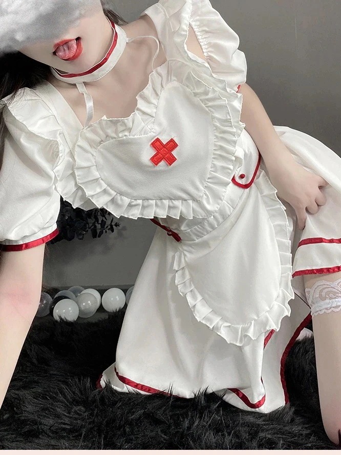 ワンピース: 二次元恋人ナースメイド制服セット少女アニメ制服cosメイドハロウィーン