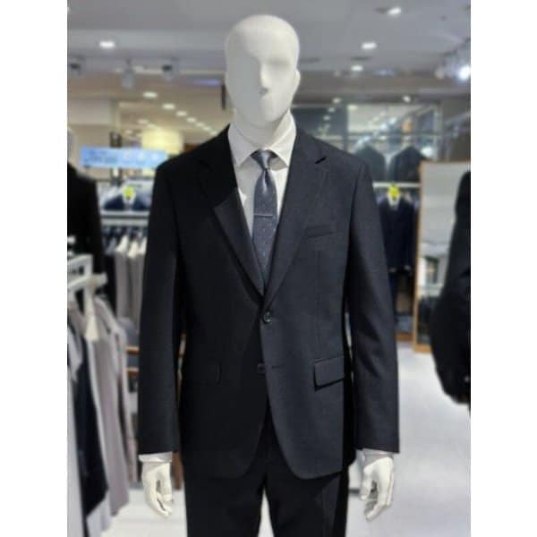 チャコール基本フィットスパンメンズスーツセット/デイリー通勤面接結婚式イベント用ウェディング撮影礼服慶弔事