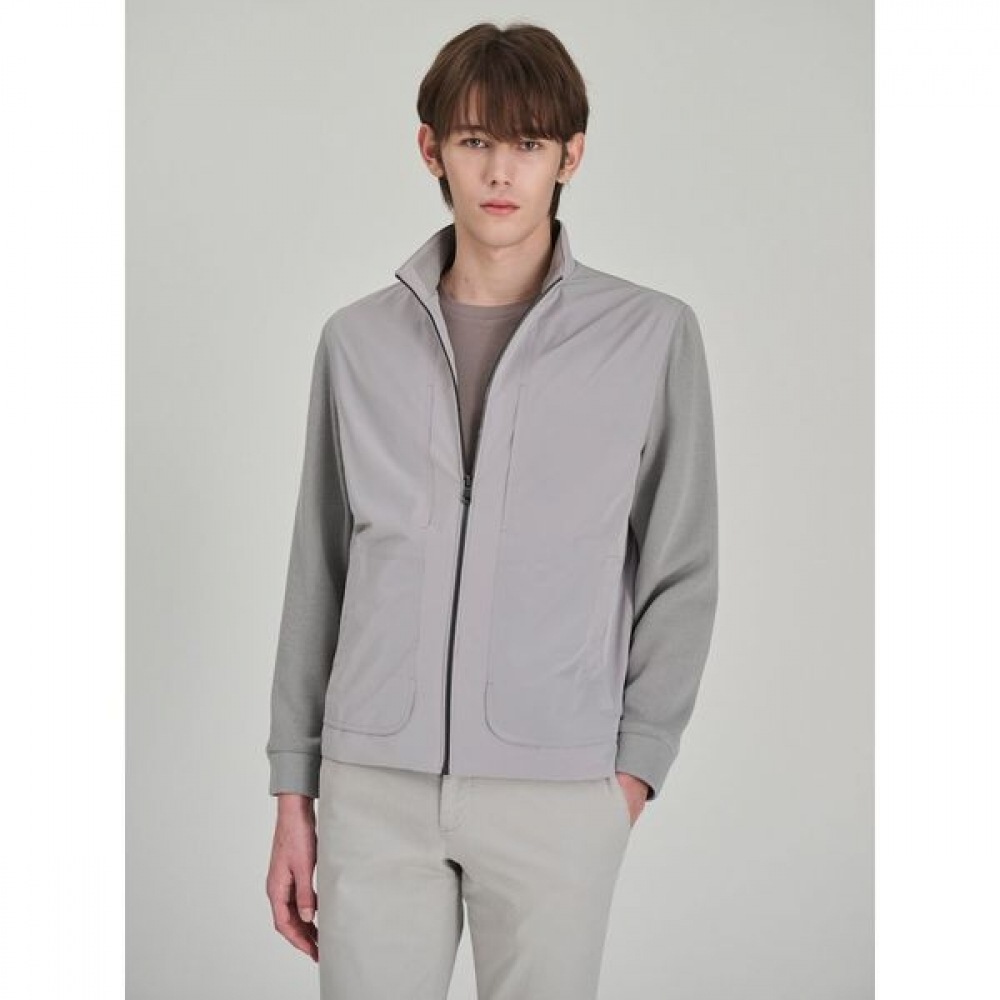 [ロガディス] ポリニットスリーブジャンパーライトグレー (RY5239P032)