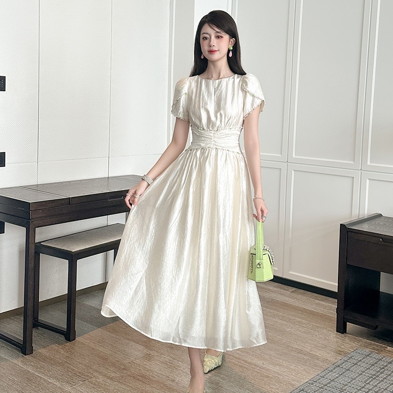 【JY.上品】お呼ばれドレス気質 パーティードレス 着痩せ 半袖ロングワンピース レディース キャバ 大人 同窓会 披露宴 卒業式 結婚式 演奏会ドレス ウェディング 二次会 メガ割