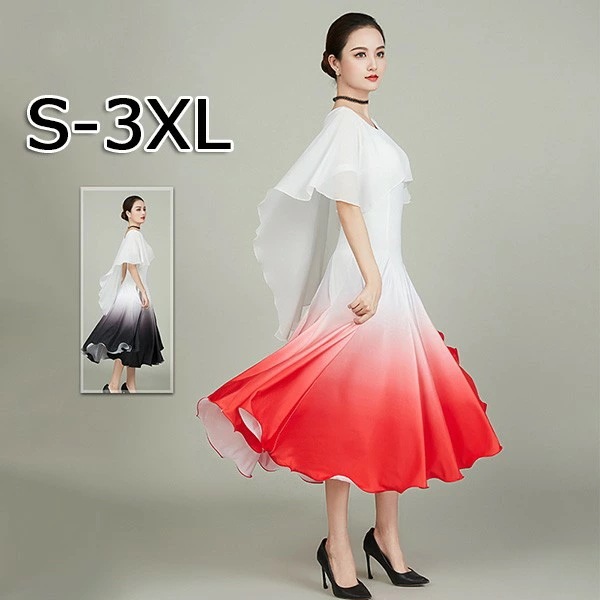 新発売社交ダンスドレス 広がる裾 競技用ドレス ダンス衣装 ダンスウェア ステージ衣装 大きいサイズ カラオケ スタンダード ドレス ワルツ ワンピースドレス 舞台 演奏会 発表会ドレス パーティー