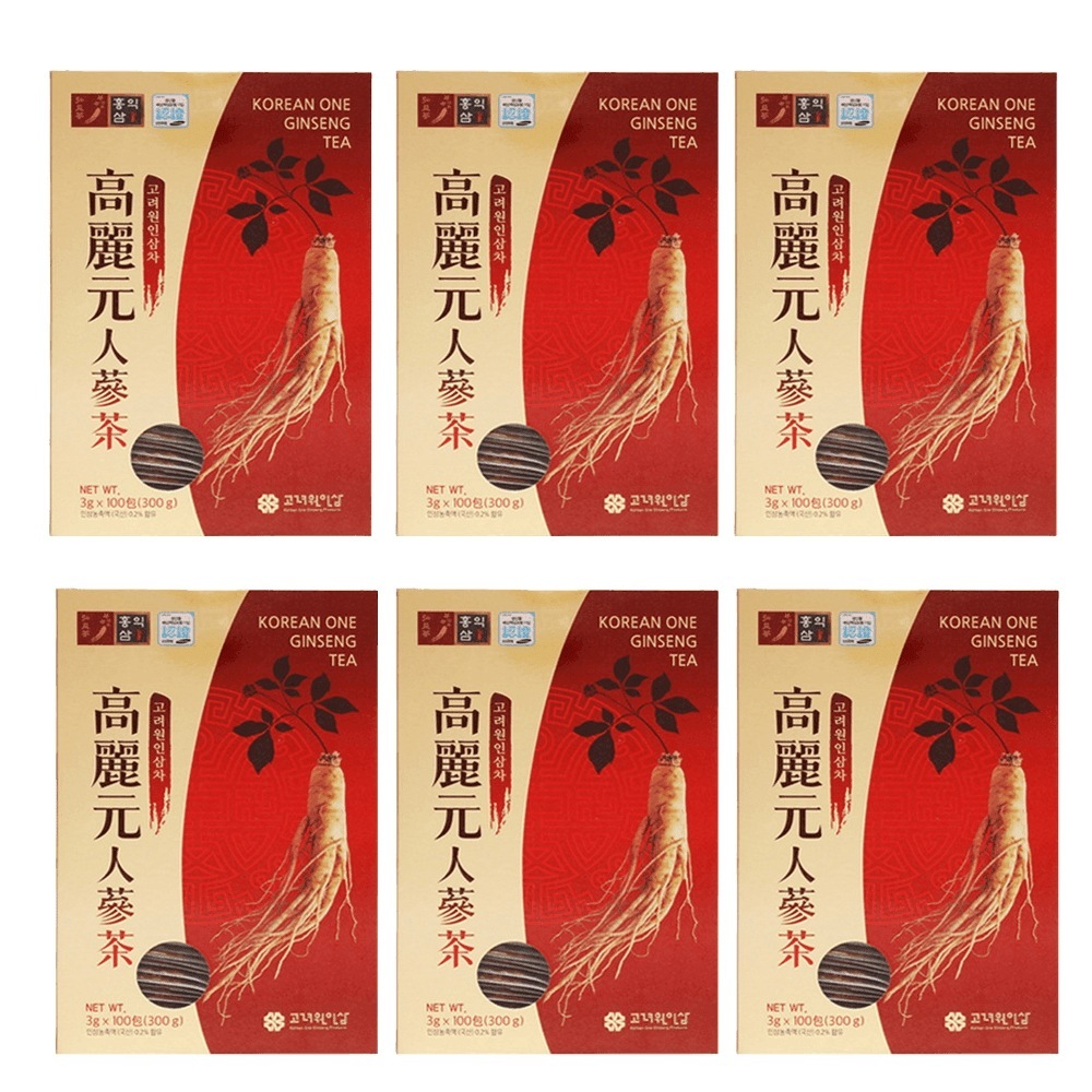 高麗元 高麗人参茶 3g×100包×6箱 大容量 600包 セット 韓国 健康茶 プレゼント 顆粒茶 高麗人参茶 Ginseng Tea