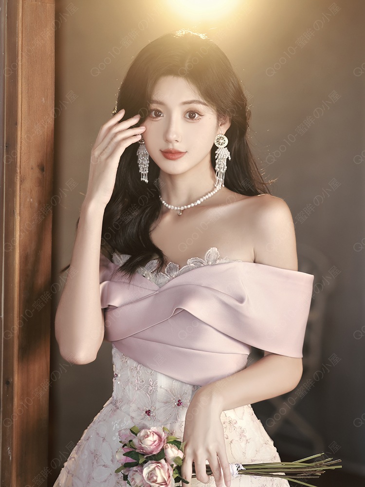 カラードレス アンティークピンク 二次会 パーティードレス 演奏会 発表会 花嫁 結婚式 ウェディングドレス Aラインドレス 高級 上品 ロングドレス-48 9,687円