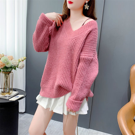 Vネックニット トップス ニットソー セーター 袖あり 長袖 Vネック ポリエステル かわいい 大人可愛い きれいめ シンプル カジュアル 大人 上品 おしゃれ お洒落 大人可愛い 大人女子 こなれ感