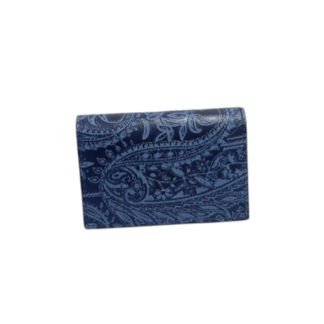 藍染レザー　ペイズリー　カードケース ZYS194