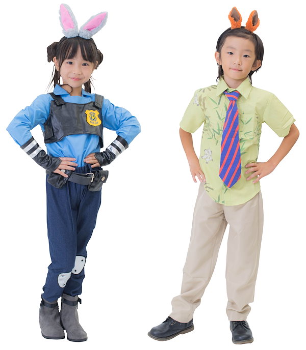 即納日本国内在庫品 ズートピア 風 キッズコスチューム フルセット ジュディ ニック コスプレ 子供服 子供 衣装 コスチューム