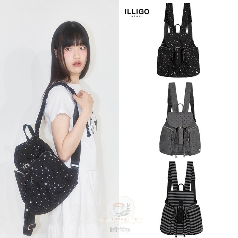 【韓国人気】Pattern Buckle Backpack