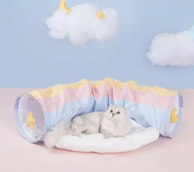 猫のトンネルのおもちゃ子猫ペットプロダクト猫のもの虹の巣