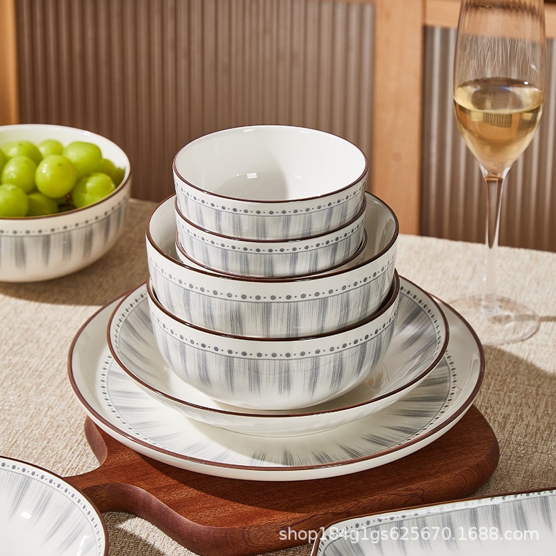 新しいスタイルの料理セット家庭用食器用品シンプルな料理セットセラミック食器板ライスボウルハウスウォーミングギフト 15,394円