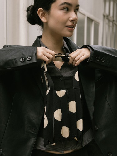 JOSEPH&STACEY公式 ニットバッグ Lucky Pleats Knit S Dot (ALL)