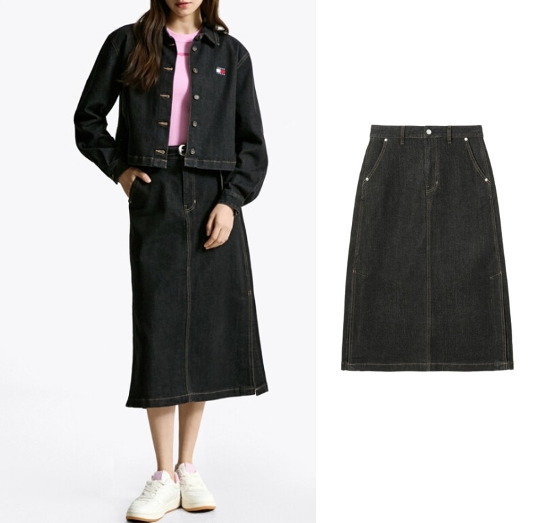 Midi Denim Skirt (T32F6NFS10TWL11BZ)