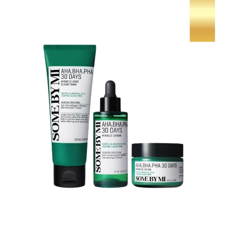 AHA.BHA.PHAミラクル デイリー 3点セット(アクネ フォーム 100ml+セラム 50ml+クリーム 60g)