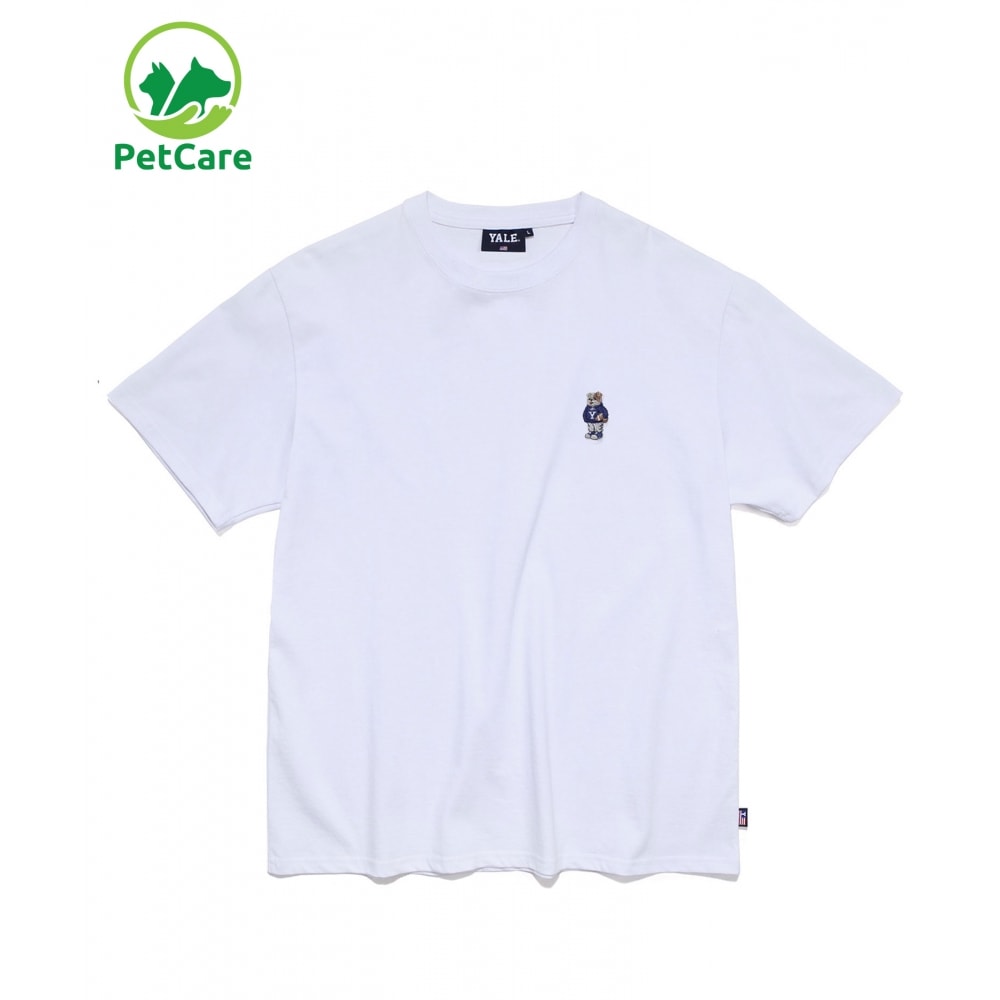 YALE (23SS) EMBROIDERY UNIVERSITY DAN TEE WHITE