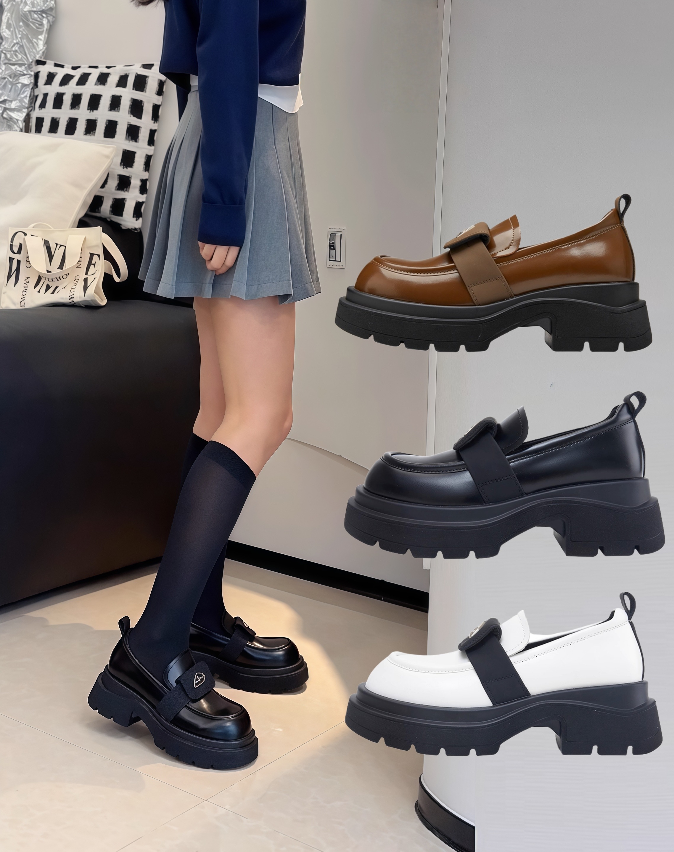 HERLOOK　Metal Buckle　Platform Loafers　厚底ローファー　HE8