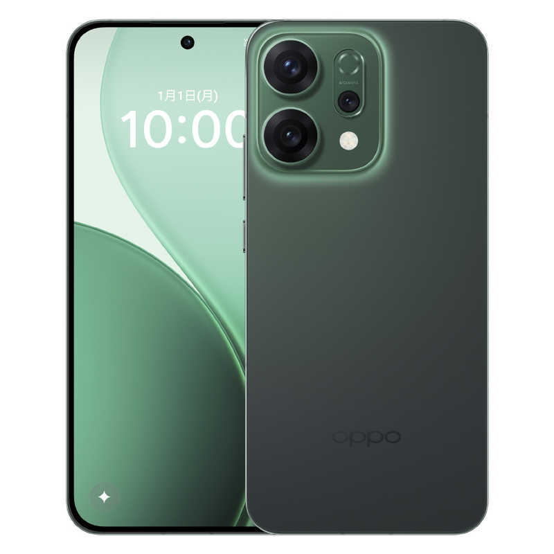 SIMフリースマートフォン OPPO Reno14 5G MediaTek Dimensity 8350 6.6インチ メモリ/ストレージ：12GB/256GB ルミナスグリーン　CPH2737LG