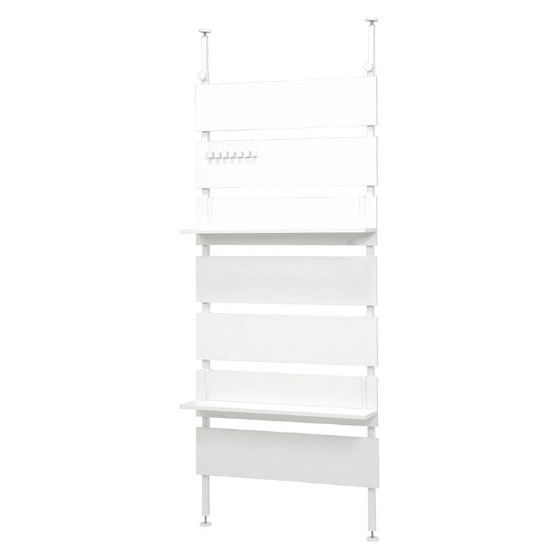 HAGIHARA(萩原) KTR-3148WH 突っ張りウォールラック(ホワイト・幅80×奥行21.5×高さ200～265cm) KTR3148WH