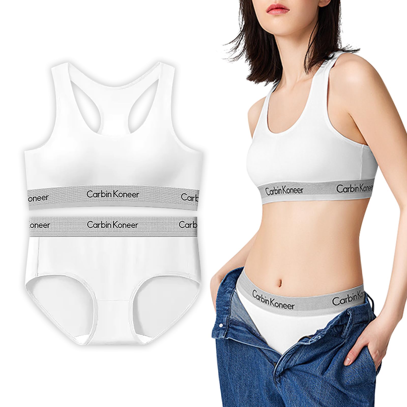 [VICHERIA] ブラジャー ショーツ セット レディース 綿&モダール 滑らか 裸感【雲感生地・瞬間谷間メイク・締め付け感なし】 ブラ&ショーツ ナイトブラ スポーツブラ シームレスブラ ノンワ