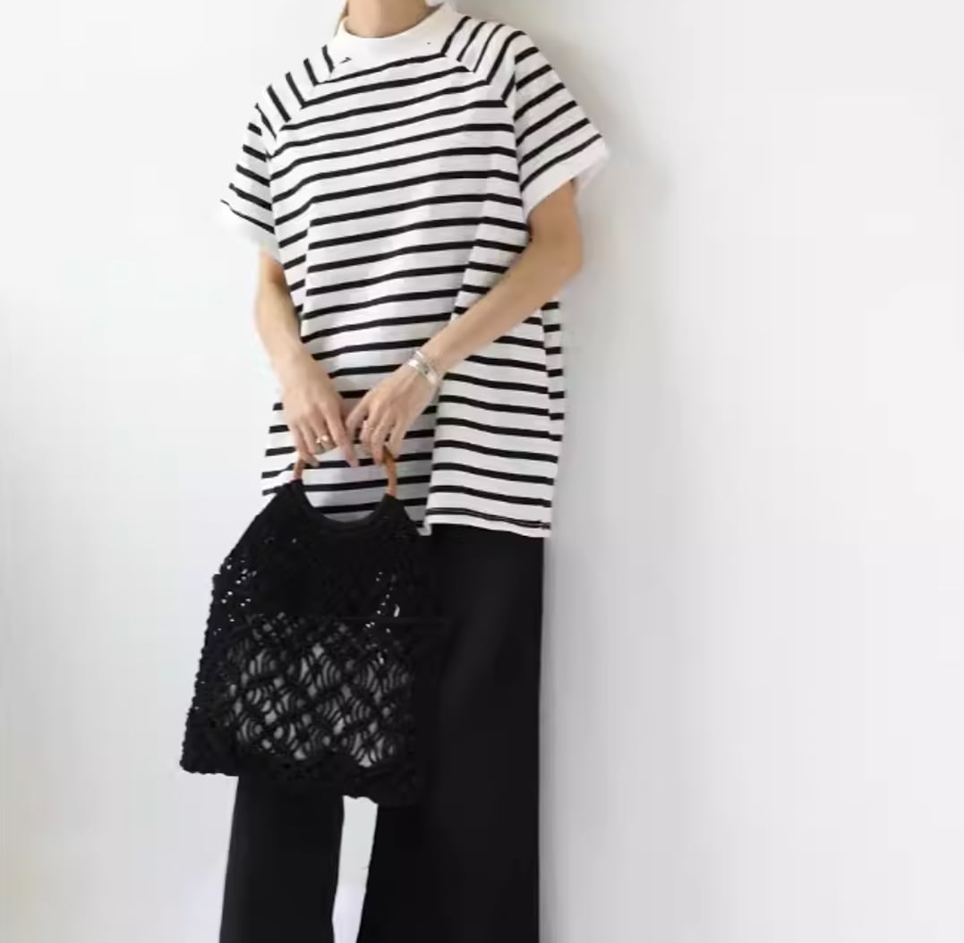 トップス カットソー Tシャツ レディース 半袖 ラウンドネック ハイネック ボトルネック ワイド フェミニン 薄手 かわいい 大人可愛い きれいめ シンプル カジュアル おしゃれ こなれ感 ラフ
