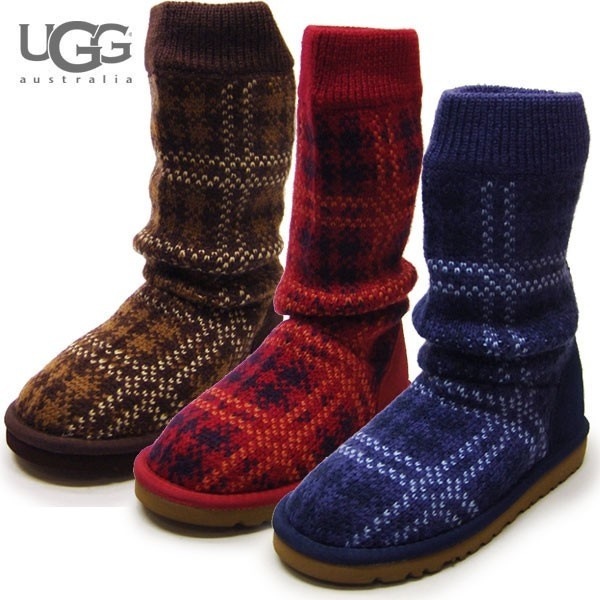 UG G Australia ア グ オーストラリア 海外正規品取扱 PlaidKnit ニットブーツ 3色