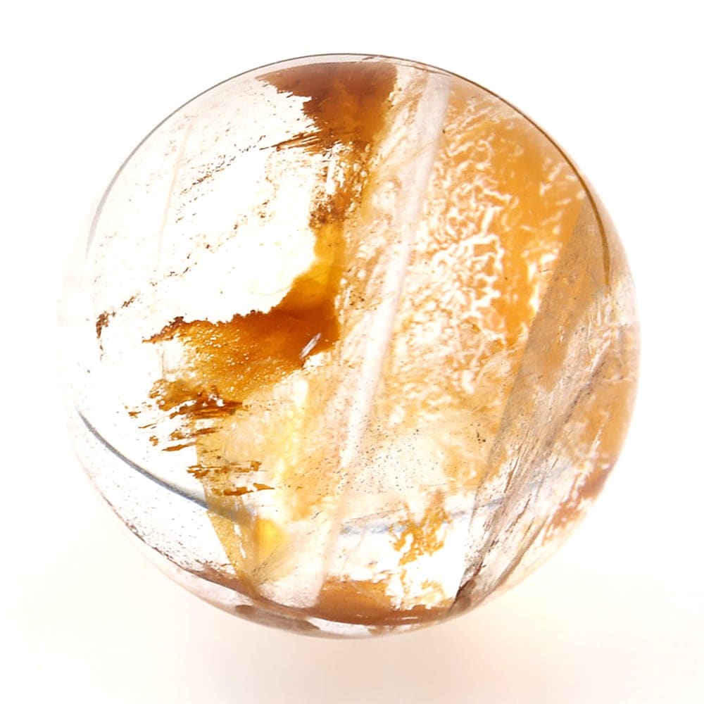 「1点もの 現品」 1粒売り 天然 オーラクォーツ ブラジル産 14mm パワーストーン バラ売り 天然石 パワーストーン ばら売り ビーズ 穴あき 1玉売り アクセサリー パー zz000122-y