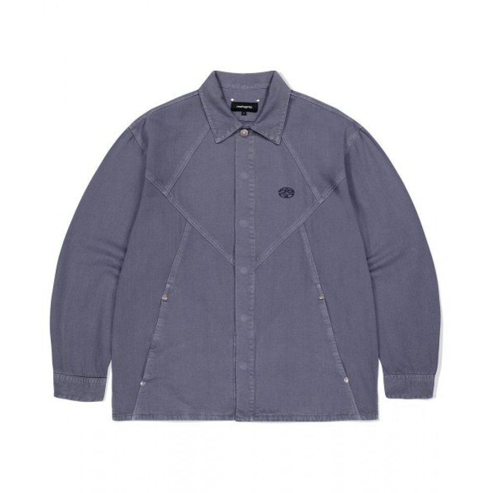 マハグリッド (マハグリッド) ピッグ染めパネルシャツパープル (MG2ESMW310A)