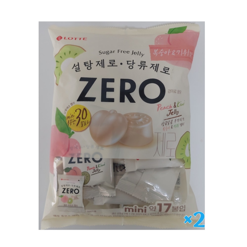 Qoo10] ロッテ 砂糖 糖類 ZERO 桃＆キウイ味ゼリー
