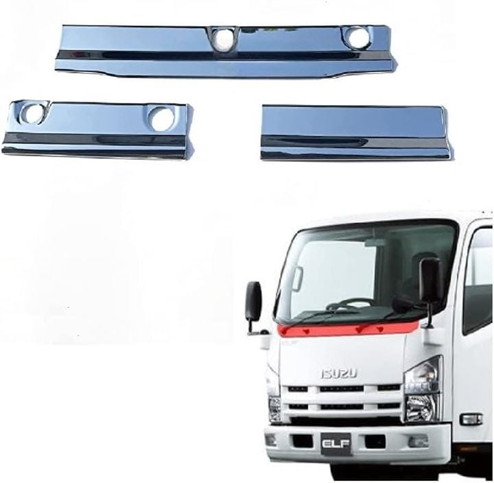 いすゞ 07エルフ ローキャブ標準用 メッキ ワイパーパネル ガーニッシュ カバー 貼付けタイプ H19.1～ON 外装 トラック用品