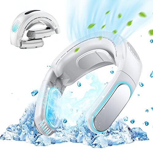 ネッククーラー 冷却プレート 首掛け扇風機 【2025年夏最前線デザイン・髪巻き込み防止・ 折り畳み式】ネックファン 羽根なし 首掛けファン 3段階冷感&風量調節 コードレス LEDディスプレイ表示