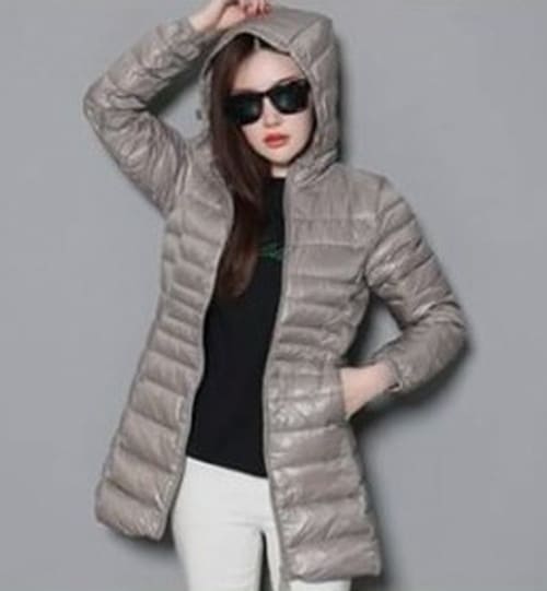 5235.ダウンコート（グレー）2019 春夏 sale 春夏 sale アウター ジャケット 美ライン おしゃれ きれいめ オフィス ビジネス お出かけ パーティー 女子会 普段使い 通勤 通学