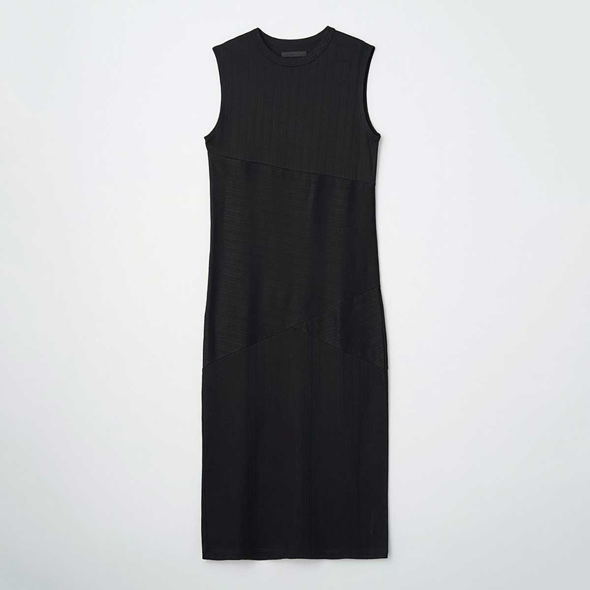 【中古・未使用品】JUHA ユハ ワンピース RANDOM RIB ONE PIECE ノースリーブ 2 ブラック 10130608 レディース