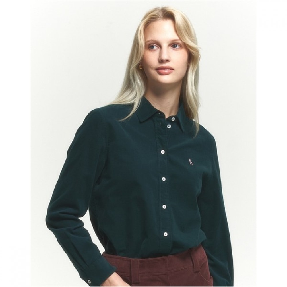 (ヘッジスレディース) 24FW ロングスリーブシャツダークグリーン HSSH4D903E3