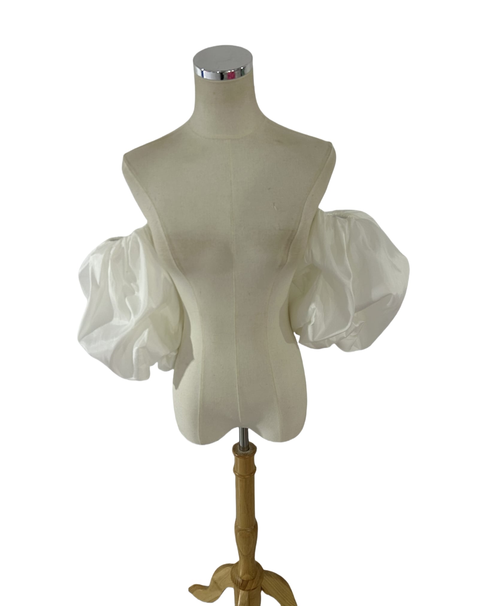 パフスリーブ フリル袖 オフホワイト エレガント 可愛い 花嫁/ウェディングドレス