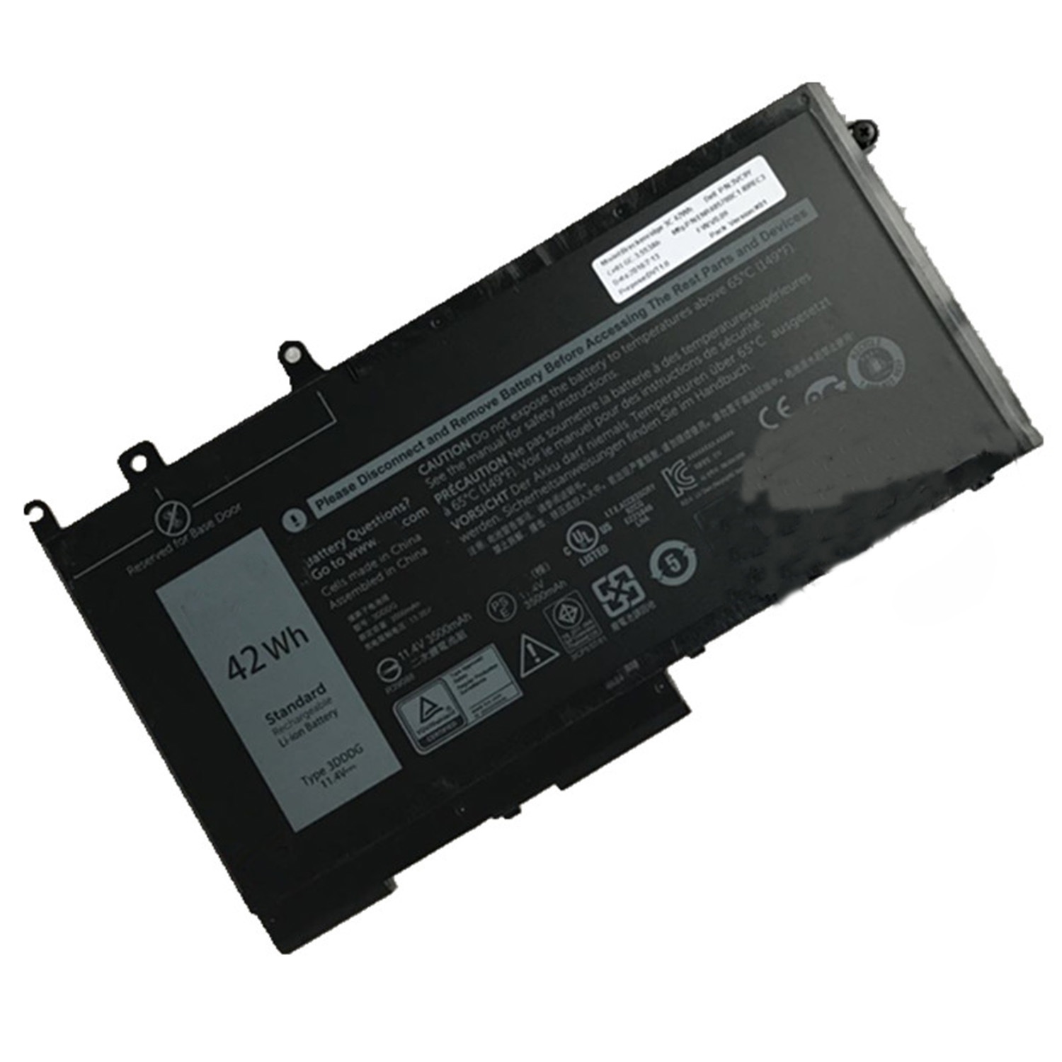 3DDDG バッテリー 電池・DELLノートパソコン互換 latitude e5280 E5480 03vc9y 3DDDG 42Wh 3500mAh 交換用のバッテリー dc909-A973
