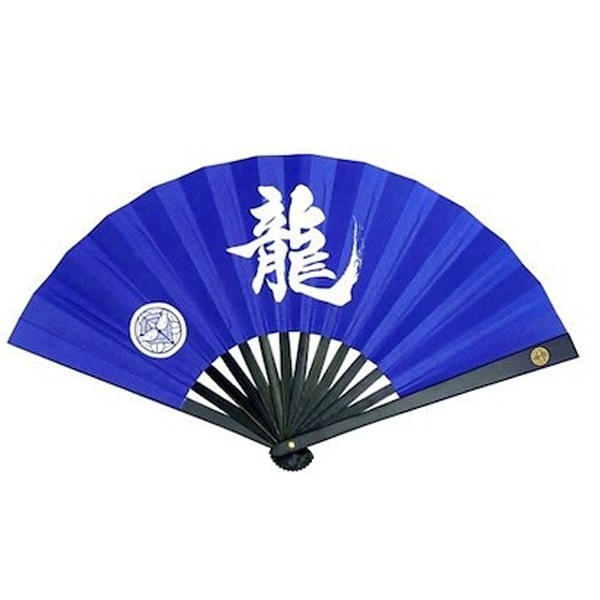 鉄扇 八寸 扇 扇子 尾形刀剣 8寸 上杉謙信 TS-謙信 ブルー 青 龍 九曜巴 家紋 毘 おしゃれ 男性用 女性用 鉄扇子 鉄 護身 護身用 ギフト レディース メンズ 団扇 せんす かわいい