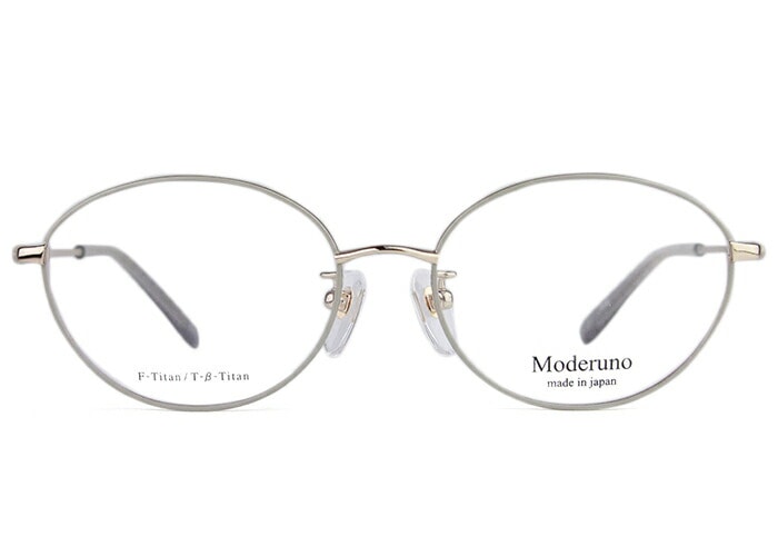 モデルノ MODERUNO MD-7076 c.3 ゴールド / グレー 伊達 度付き 老眼鏡 遠近両用 日本製 軽量 チタン 51ロ16