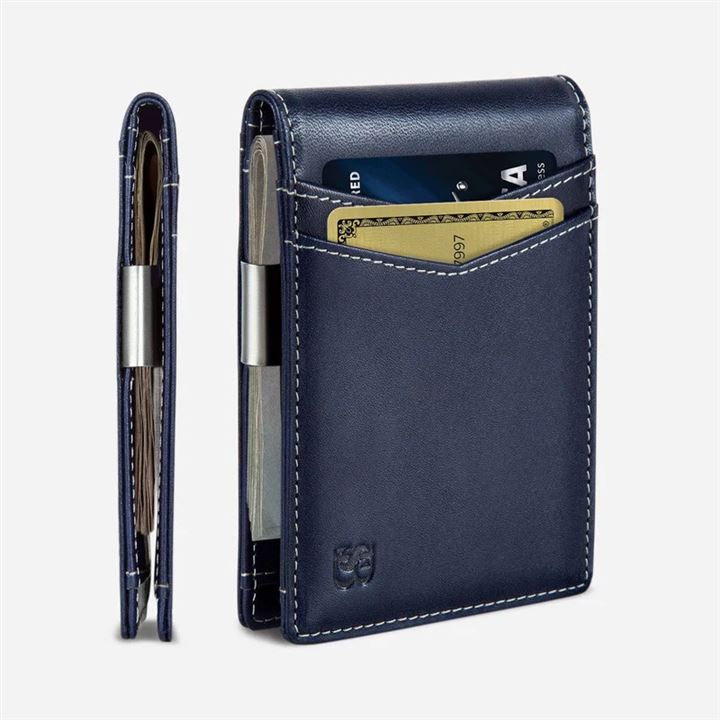 Serman Brands サーマンブランド マネークリップ財布 メンズ スリム フロントポケット RFIDブロック(Z. アトランティックブルー トランスフォーマー, slim)