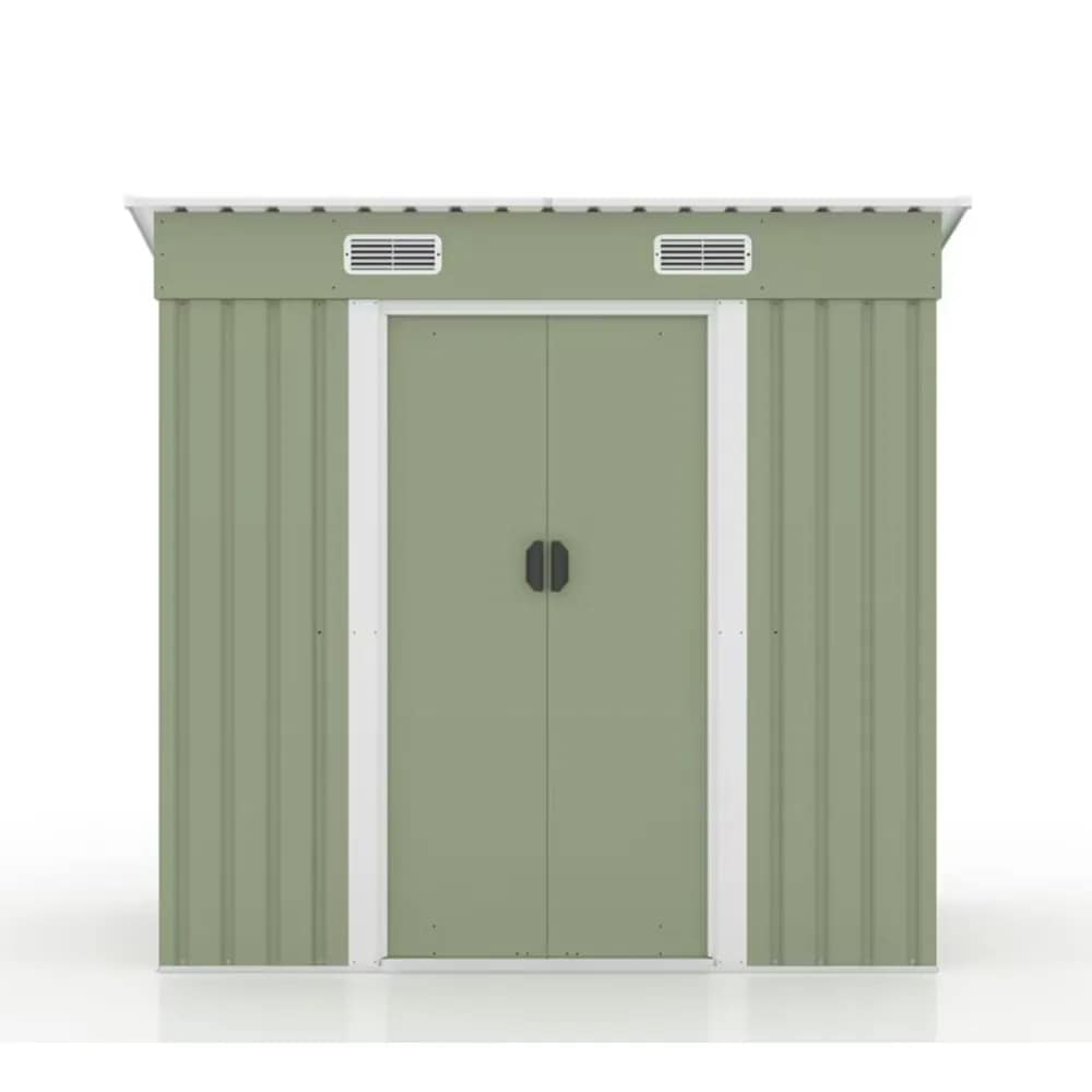 1649【TYPE B ライトグリーン】物置 屋外 大型 倉庫 大型物置 戸外収納庫 物置 防水/耐侯 収納可能 ガーデン/庭/田畑/農場 頑丈 大容量 スチール　引き戸　補強フレーム付き 換気口付き 24,433円