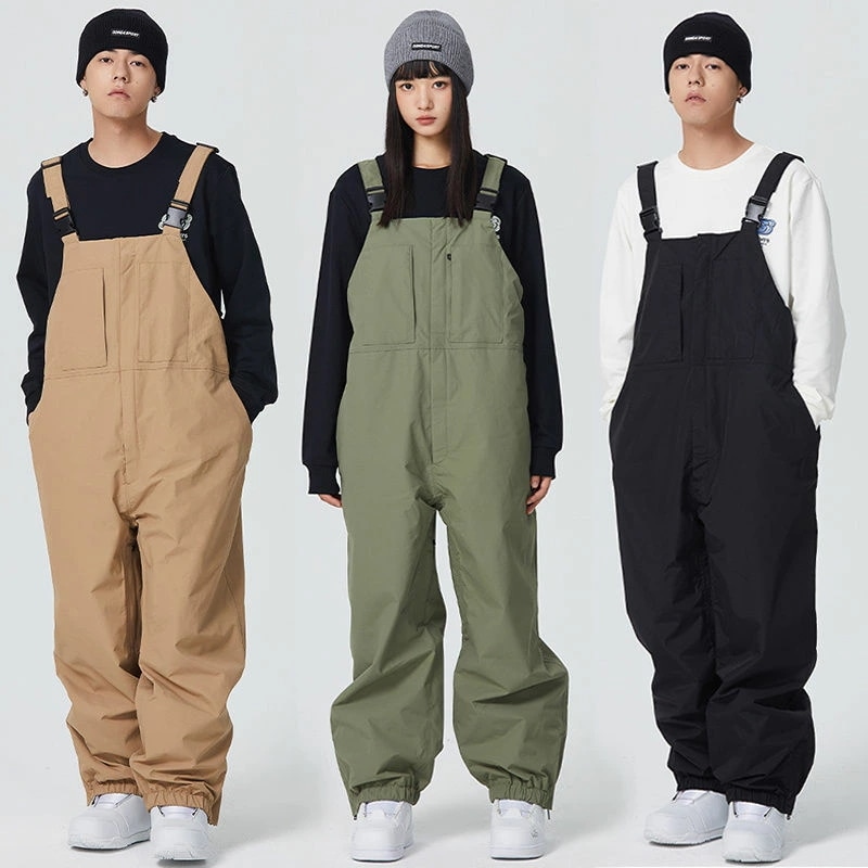 スノーボードウェア つなぎ ビブパンツ ロングパンツ 単品 ボトムス ズボン レディース メンズ スノボウェア スキーウェア 防水15000mm 男女兼用 防水 防寒 保温 防雪 韓国風 海外通販