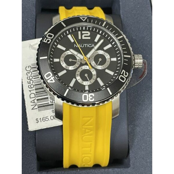 超特価sale開催！】 yellow case steel dial black watch ノーティカ